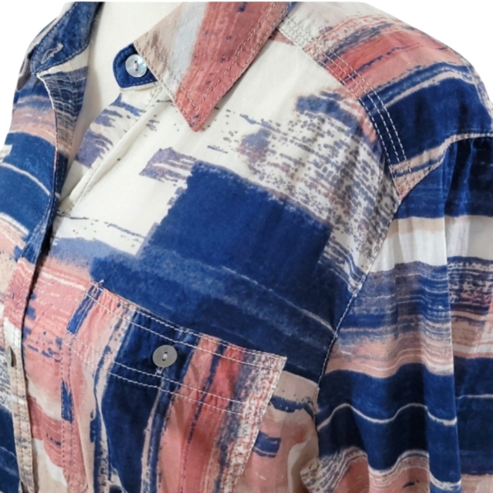 Chico's Top Button Front Multicolor Southwestern … - image 7